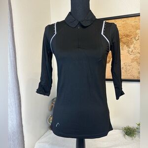 Golf Polo Swing Dish black 3/4 sleeve